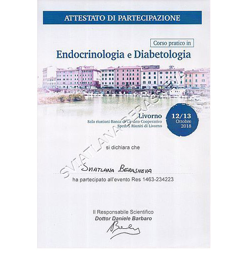 Corso pratico di Endocrinologia e Diabetologia - Livorno Ottobre 2018
